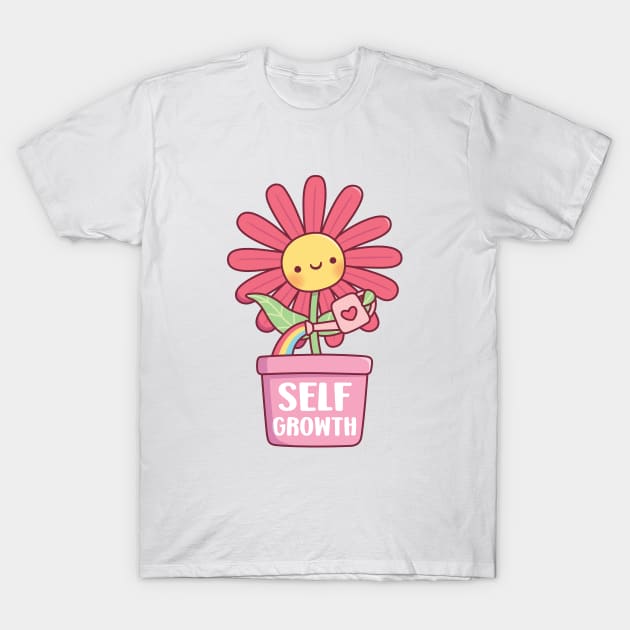 Cute Flower In A Pot Self Growth T-Shirt by rustydoodle